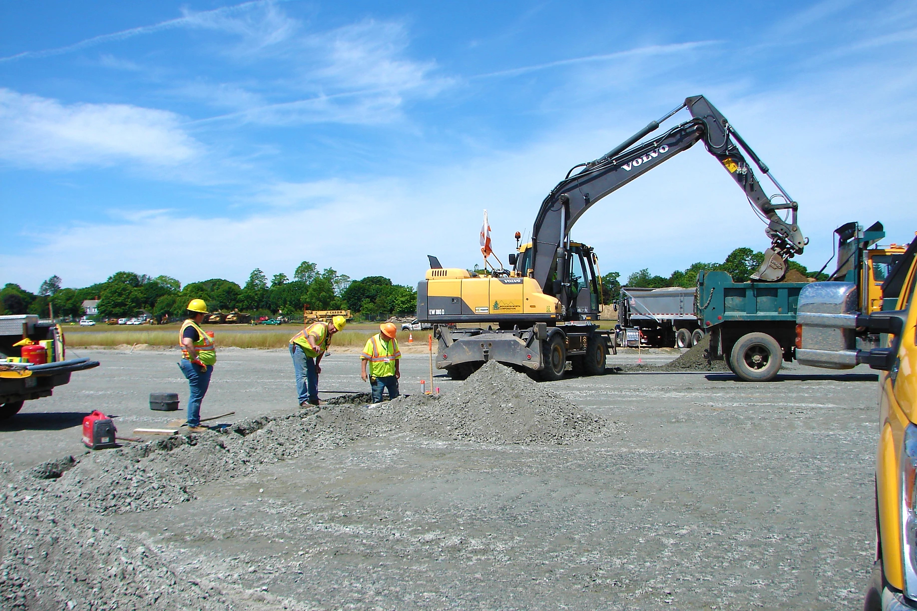 Employees on a construction site