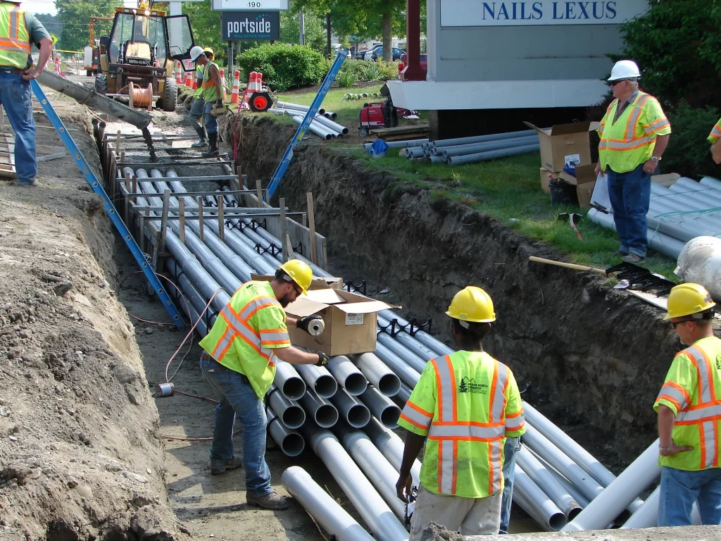 Employees at the construction site at RTE 1 Falmouth, ME