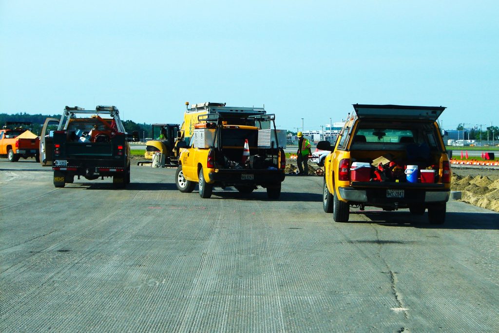 Our crew laying lines underground at Manchester-Boston Regional Airport